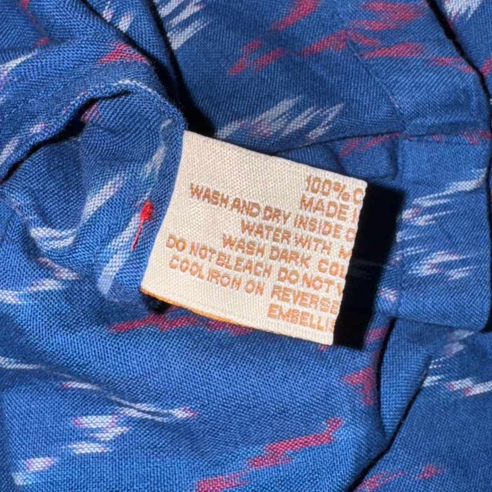 Jaypore NWOT indigo blue cinch neck cotton A line dress XL India - Picture 12 of 12